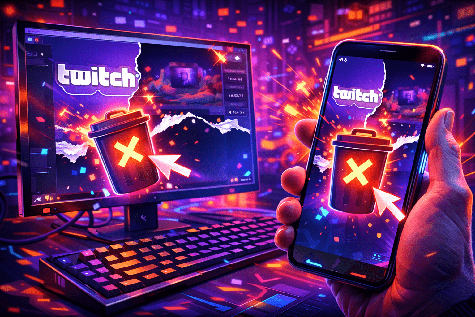 Как удалить трансляцию на Твиче